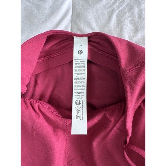 New Lululemon Size 14 Align Waist Length Cami Tank C/D Built In Bra Magenta - Picture 6 of 11